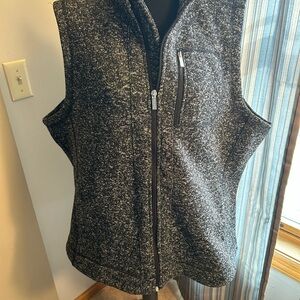 Calvin Klein Black & White Marled Zip-Front Vest